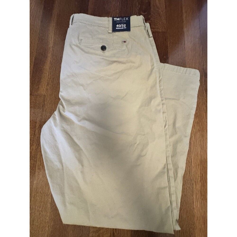 Tommy Hilfiger THFLEX Chino Pants Men's 40x32 Regular Fit Tan Khaki NWT
